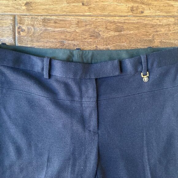 Tory Burch Beverly Pants Women's 10 Navy Blue Wool Blend Knit Classic Workwear - Picture 3 of 9